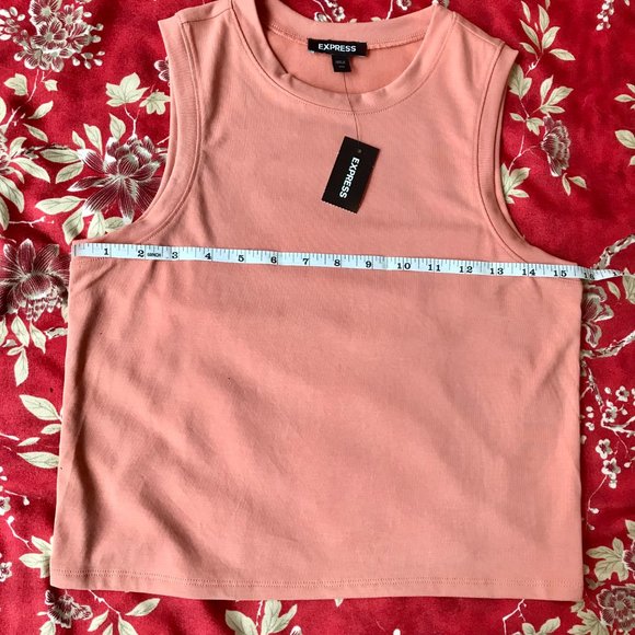 *NWT* Silky Sueded Jersey Cropped Muscle Tank - Terra Cotta - Size XXS - Express - Picture 13 of 14
